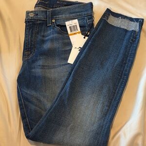 7 For All Mankind Women's Blue Skinny Ankle Jeans